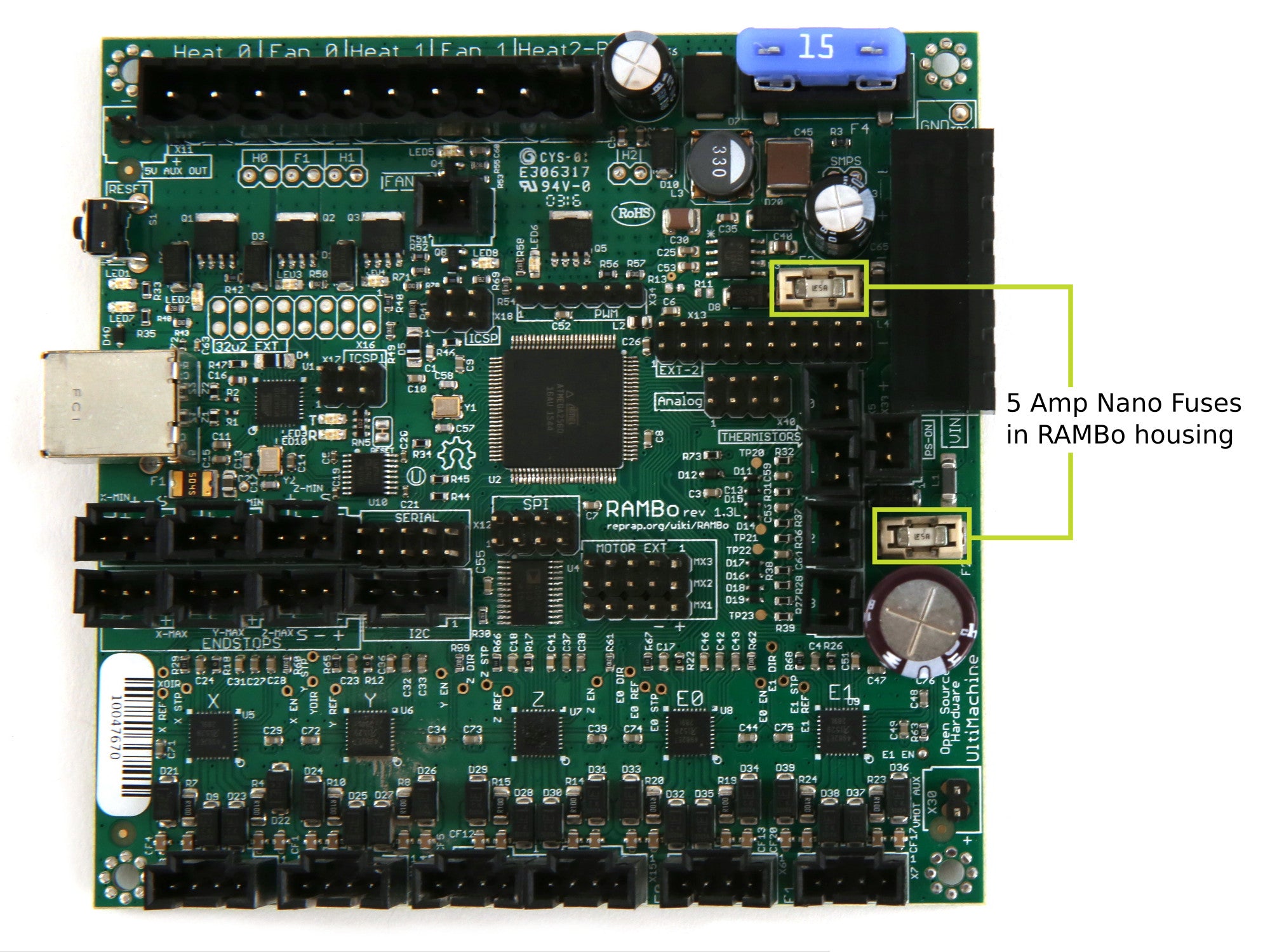 5 Amp Nano Polyfuse (x3)