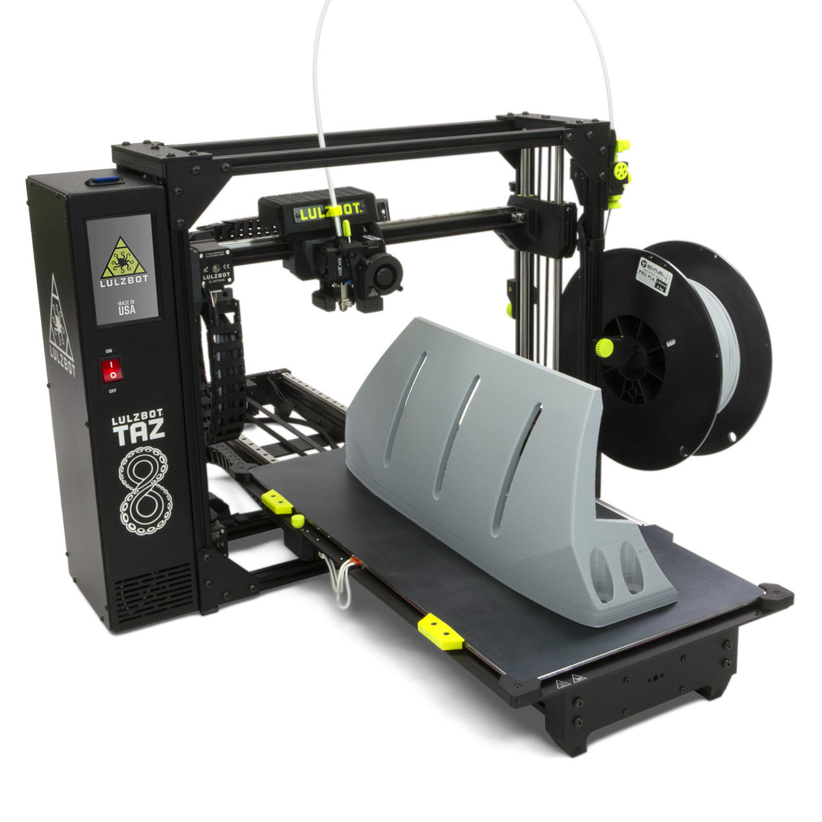 LulzBot TAZ 8 Long Bed large-format open-frame 3D printer in official product media