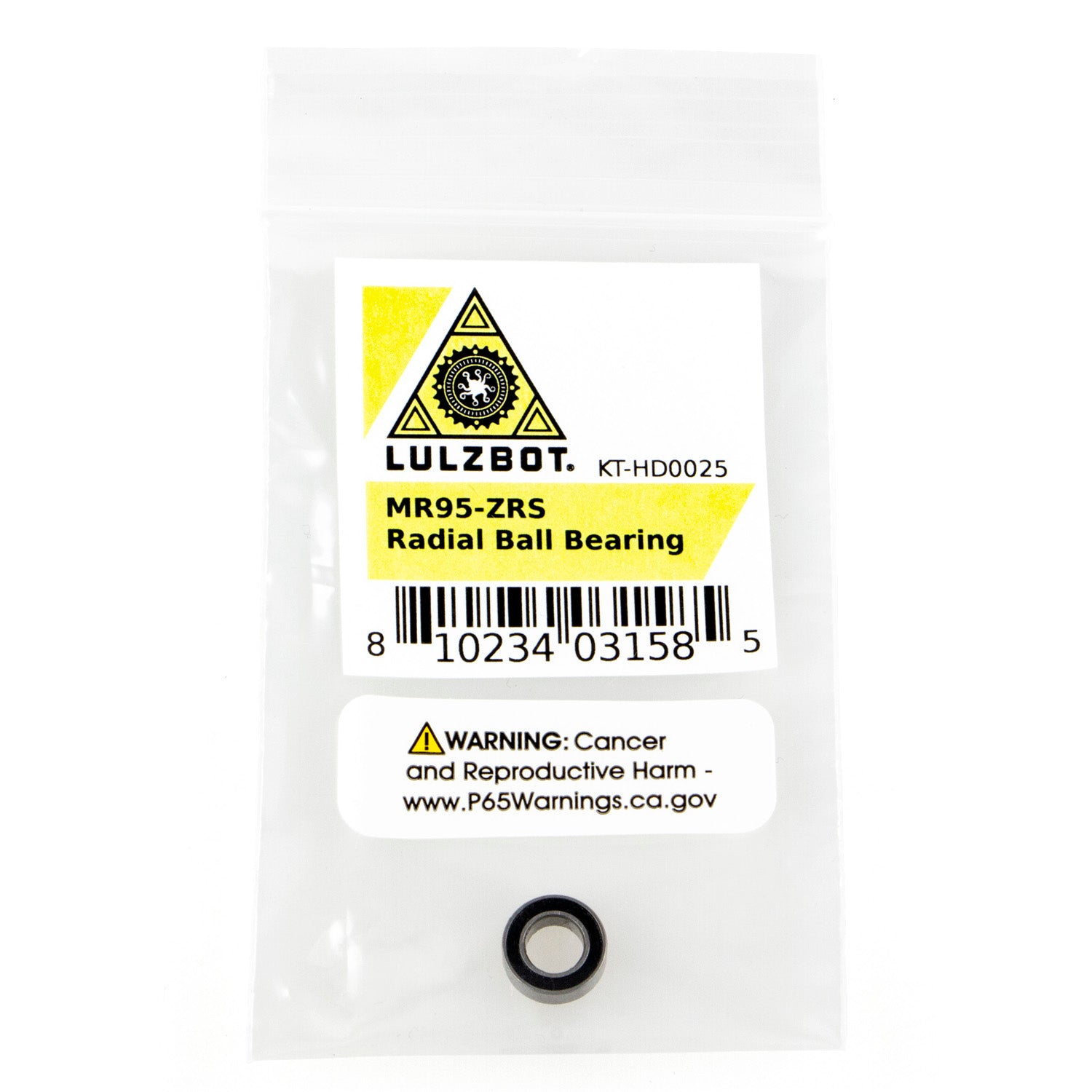 MR95-2RS Radial Ball Bearing, Retail Packaged